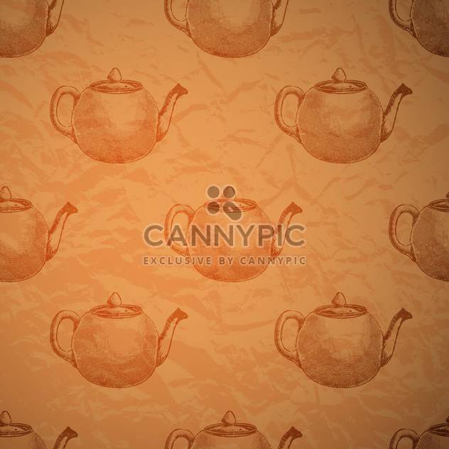 Vintage seamless background with kettles - vector gratuit #131782 