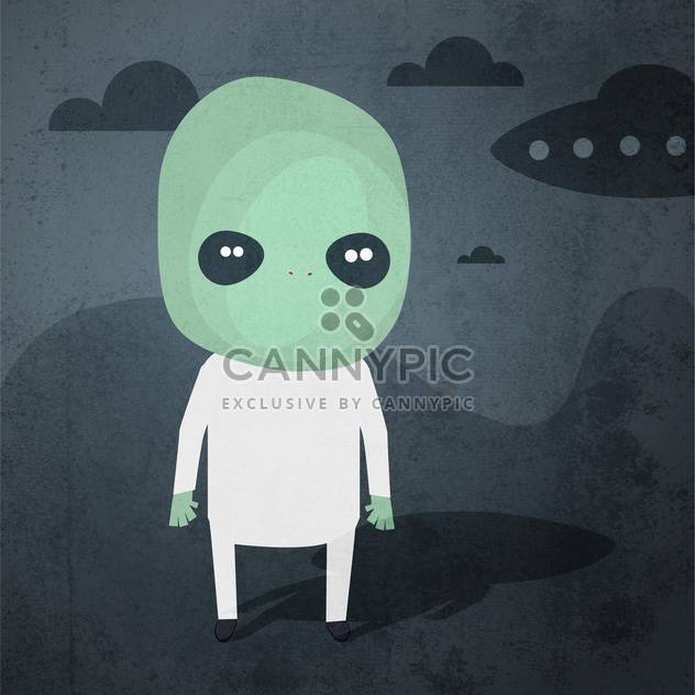 Vector grunge background with alien - Free vector #131792