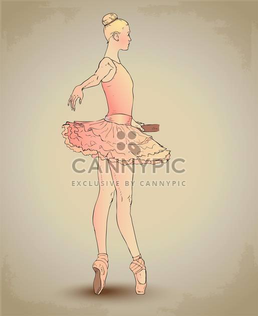 Beautiful ballerina dancing vector illustration - Free vector #131952