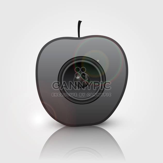 Black speaker in apple, vector illustration - Kostenloses vector #132222