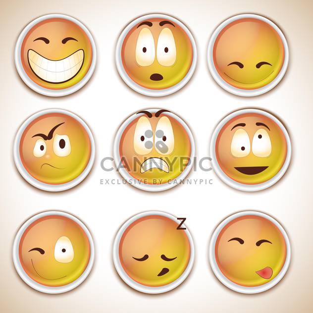 set of funny characters smiles - Free vector #132672