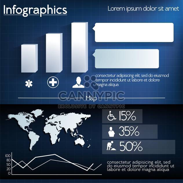 detail infographic with world map - vector gratuit #132742 