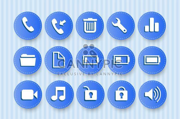 icons for mobile phone set - vector gratuit #132842 