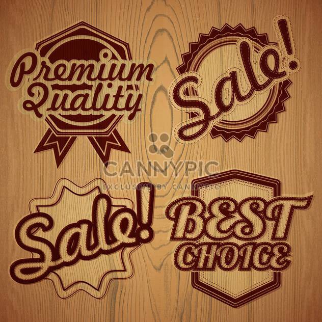 wooden premium quality labels - Free vector #132942