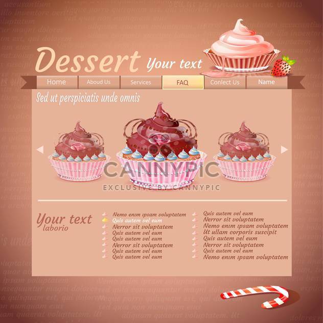 website design template for cafe or restaurant - Free vector #133082