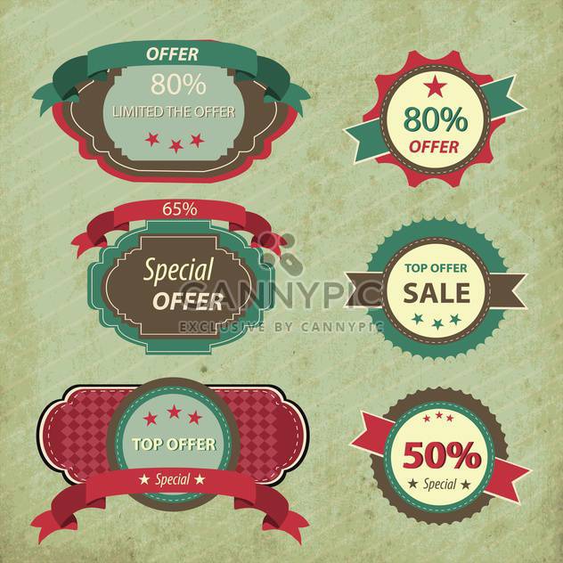 retro discount shopping signs - Free vector #133182