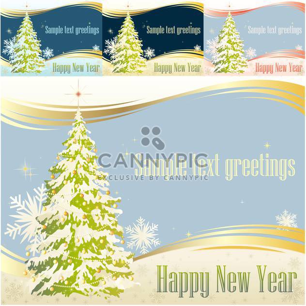 happy new year greeting card - vector gratuit #133482 