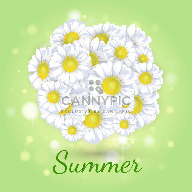 bouquet of daisies on green background - бесплатный vector #133822