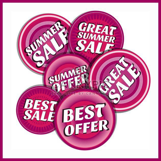 summer shopping sale emblems - vector gratuit #134102 