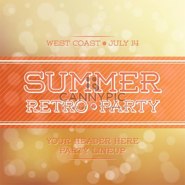 vintage summer party poster - vector gratuit #134172 