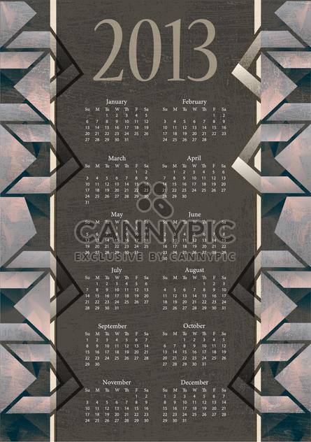 vintage new year calendar background - vector gratuit #134362 
