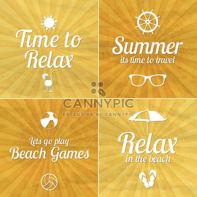 summer vacation cards set - vector #134442 gratis