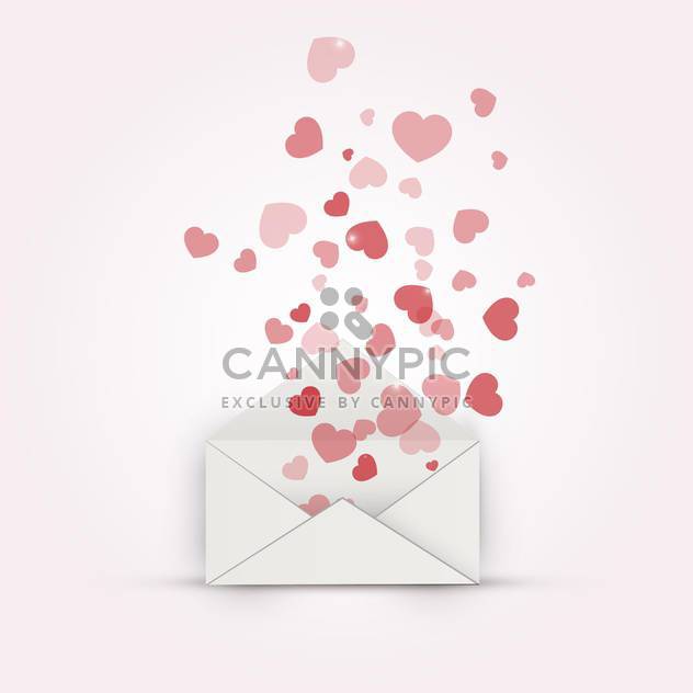 vector illustration of envelope with hearts - бесплатный vector #134842