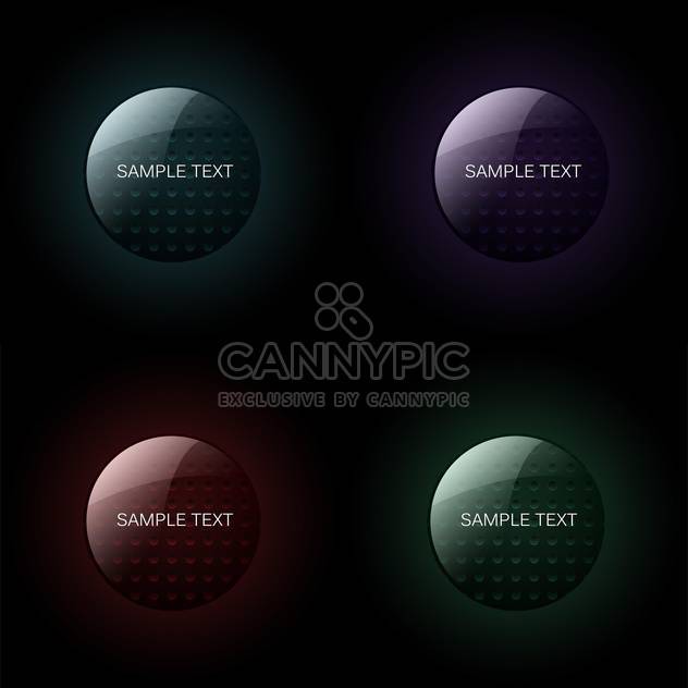 set of web color round buttons - vector #134892 gratis