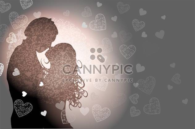 valentine's background with couple in love - vector gratuit #134912 