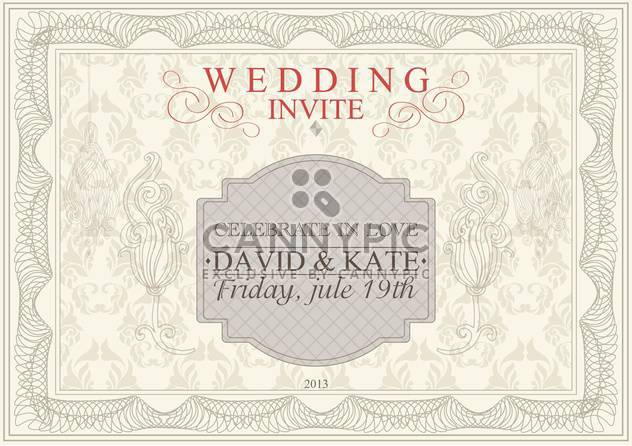 invitation or anniversary card with floral pattern - Free vector #135042