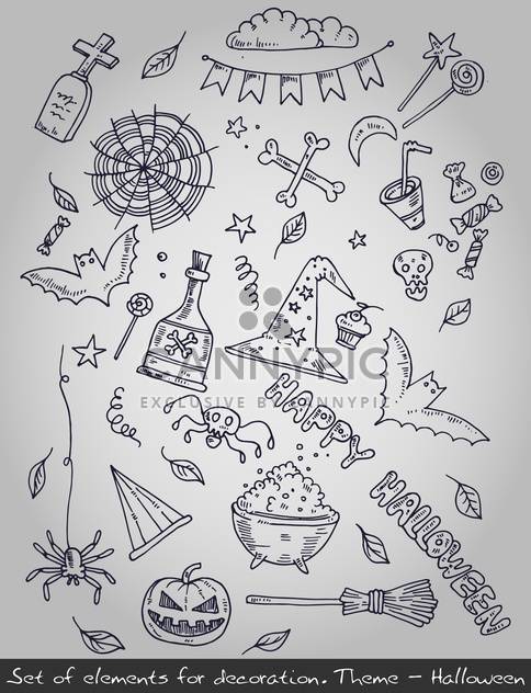 various decorative elements for halloween holiday - Free vector #135272