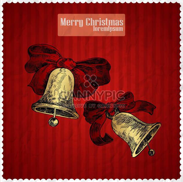 Yellow christmas bells on red background - Kostenloses vector #135312