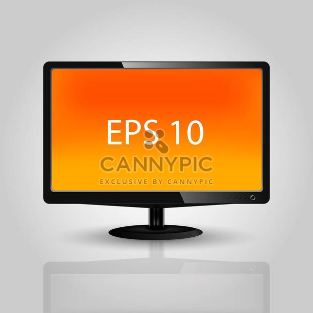 Vector illustration of lcd tv monitor with orange screen - vector gratuit #125952 