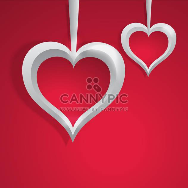 Vector background with white hearts on red background for valentine card - Kostenloses vector #126022