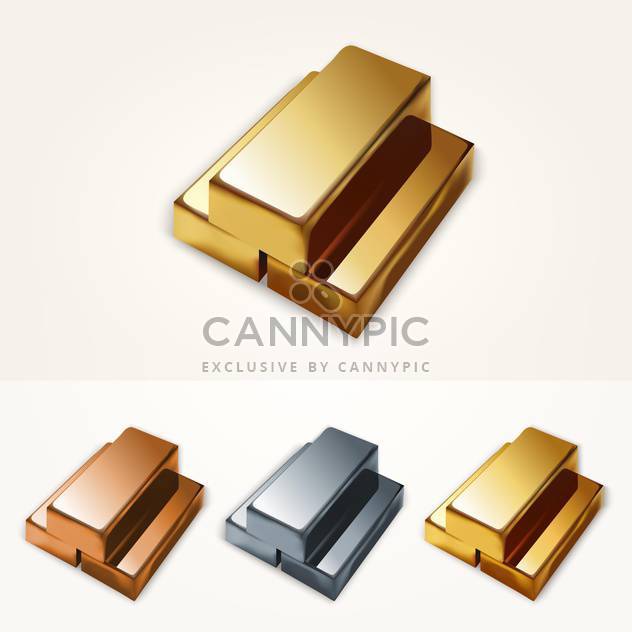 Vector illustration of gold bars on white background - Kostenloses vector #126072