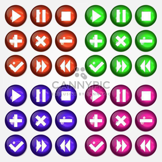 Vector illustration of colorful round web icons set on white background - бесплатный vector #126302