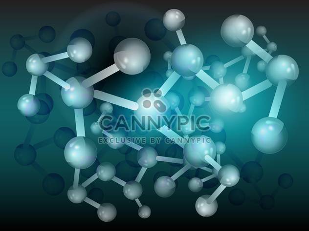 Vector illustration of abstract black background with blue molecules - Kostenloses vector #126322