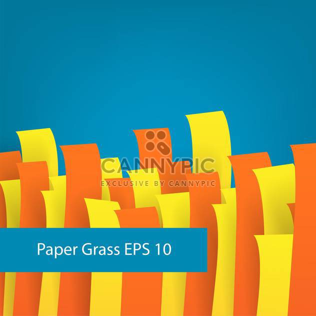colorful illustration of paper grass on blue background - бесплатный vector #126572
