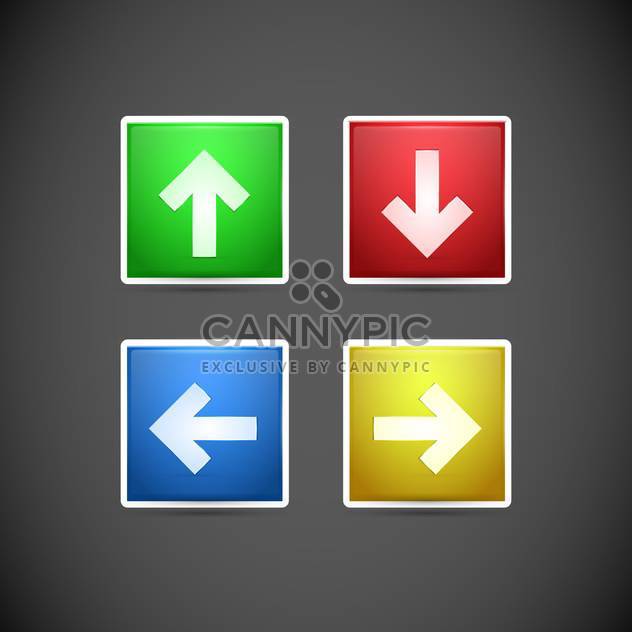 Vector set of arrows colorful buttons on dark grey background - Kostenloses vector #126632