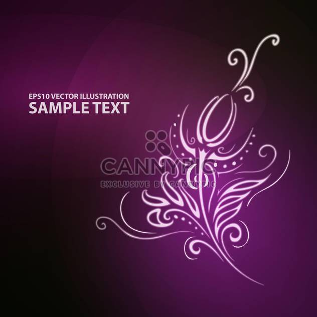 Vector illustration of abstract floral purple background with ornament - Kostenloses vector #126792