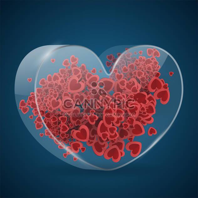 Vector Valentine blue background with red hearts - Kostenloses vector #126972