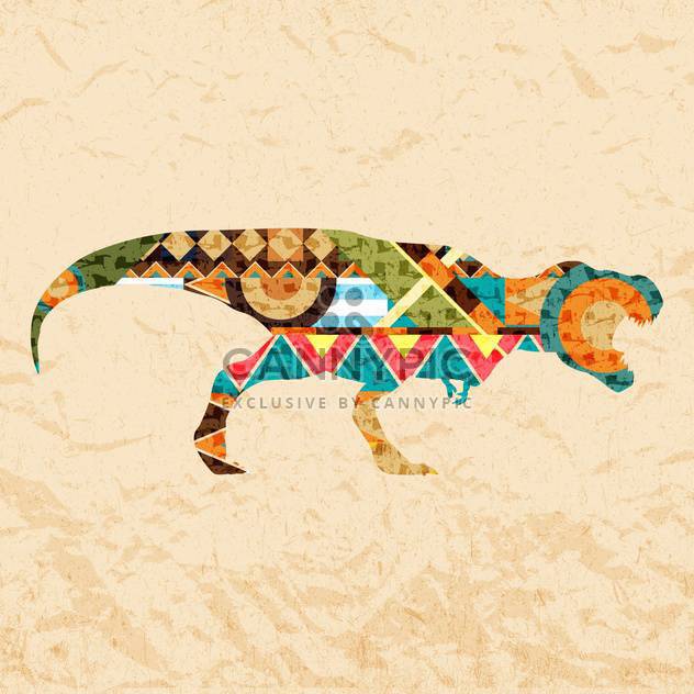 tyrannosaurus dinosaur composed from colored patches on brown background - бесплатный vector #126982