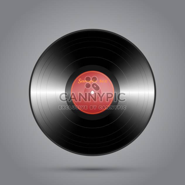 Vector illustration of black vinyl with text place on dark background - Free vector #127132
