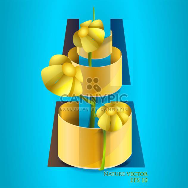 Vector illustration of flower in pot on blue background - Kostenloses vector #127332