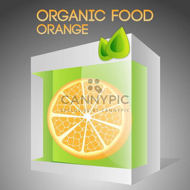 Vector illustration of orange in packaged for organic food concept - vector gratuit #127382 