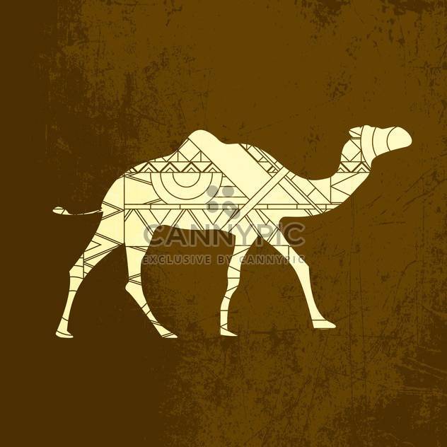 Camel decorative silhouette ornament on brown background - vector gratuit #127572 