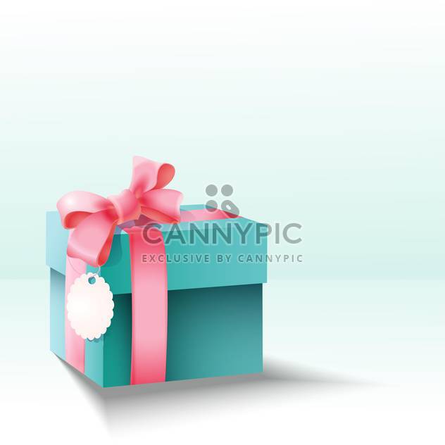 Vector gift box with silk pink bow for holiday background - бесплатный vector #127862