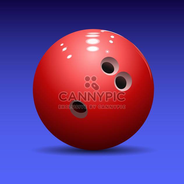 red bowling ball on blue background - бесплатный vector #127902