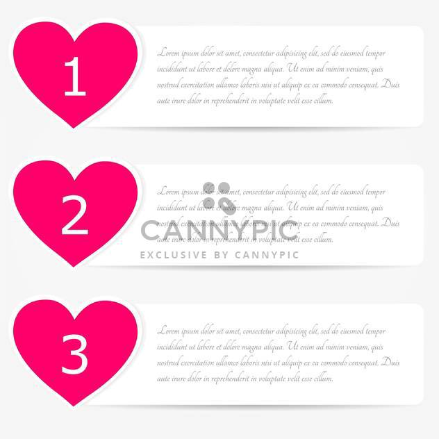 vector set of web heart shaped banners with text place - Free vector #128102