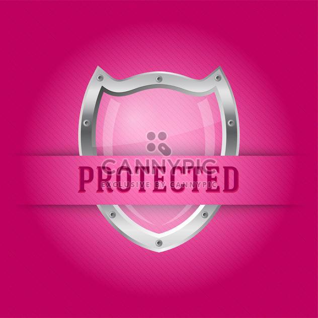 Protect silver shield on the pink background - бесплатный vector #128122