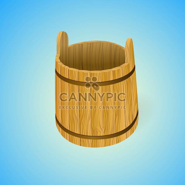 Wooden water bucket, vector illustration - бесплатный vector #128202
