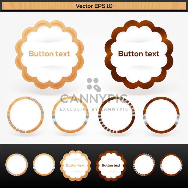 Set with vector wooden text buttons - vector #128352 gratis