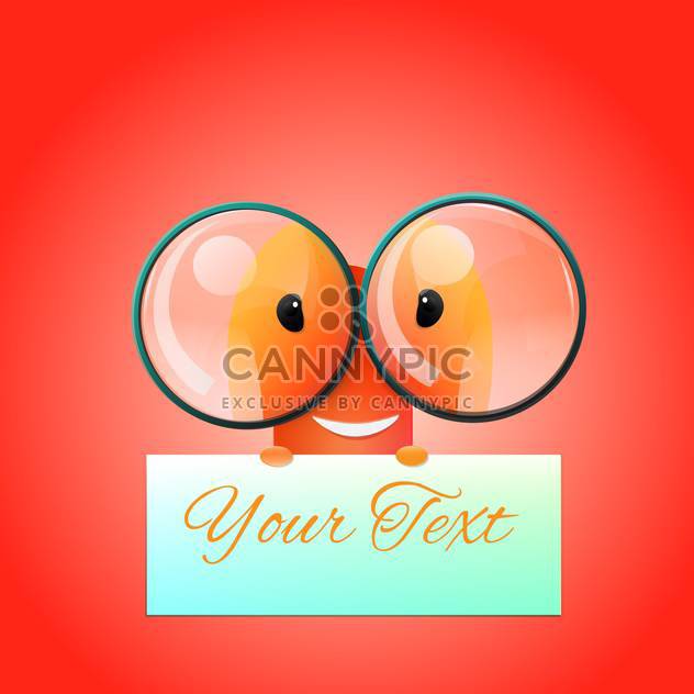 Vector illustration of cartoon egghead with plate for your text on red background - Kostenloses vector #128482