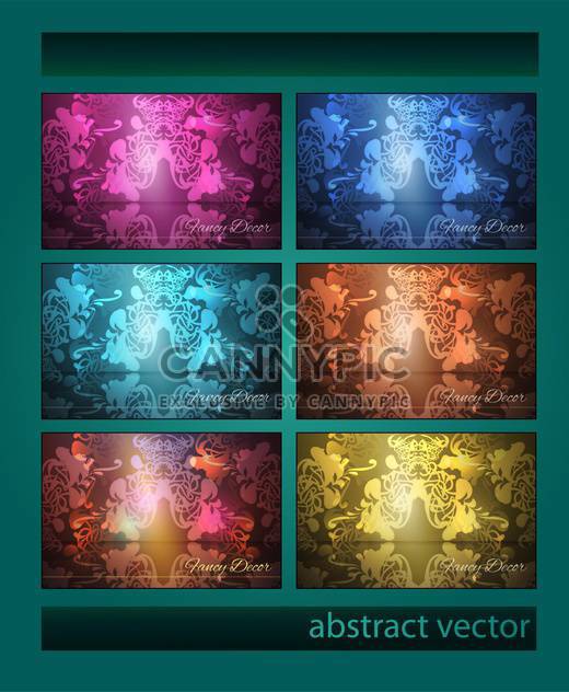 Vector set of colorful vintage backgrounds. - Free vector #128492