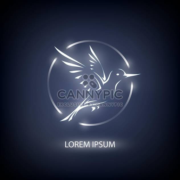 Colibri symbol on blue background for mascot or emblem design - бесплатный vector #128532