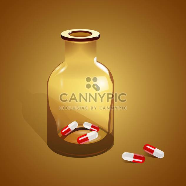 Vector illustration of jar with pills - Free vector #128572