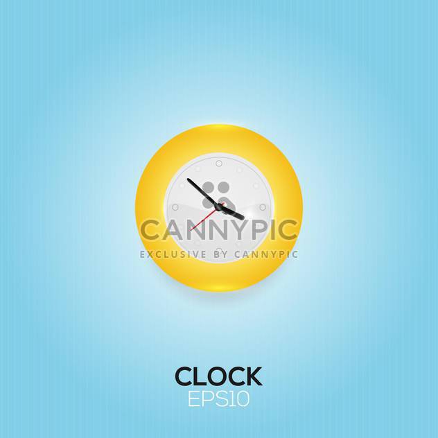 Vector illustration of clock on blue background - vector gratuit #128832 