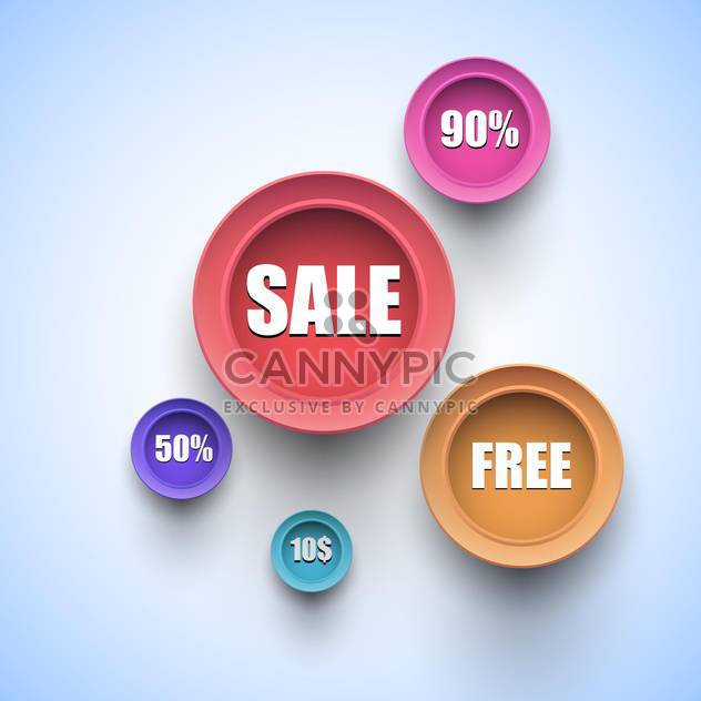 Set of colorful vector sale labels - vector gratuit #128882 