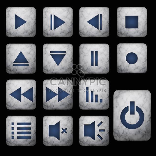 media player grey buttons set - Free vector #128992