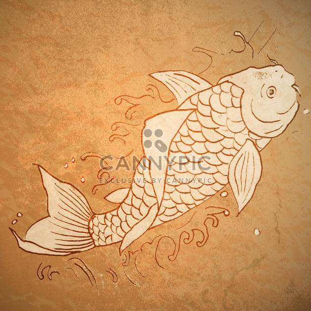 vintage vector of catfish illustration - Free vector #129162